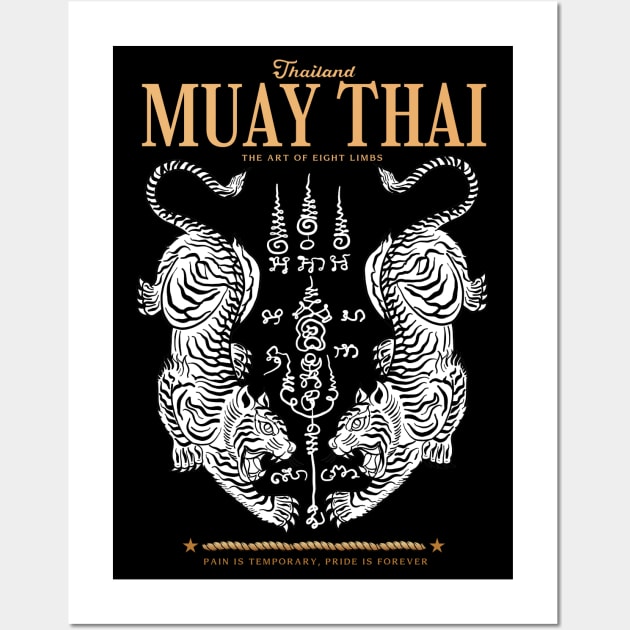 Classic Muay Thai Twin Tiger Wall Art by KewaleeTee
